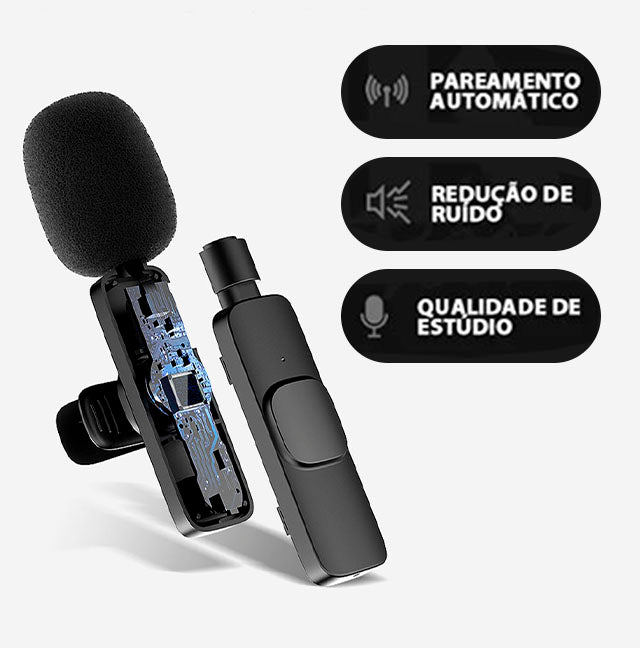 SonusPro - Microfone de lapela sem fio | LEVE 2 PAGUE 1
