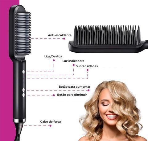 Escova Alisadora Perfect Hair - Cabelos Lisos em Menos de 7 Minutos